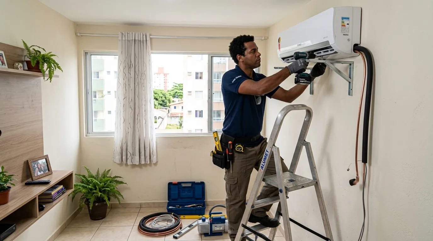 Instalação de ar-condicionado split em Cascavel‑PR