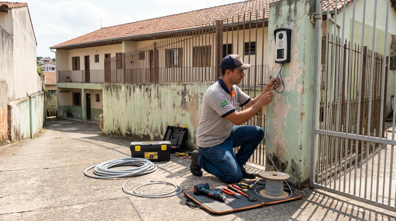 Instalação de porteiro eletrônico em Cascavel‑PR
