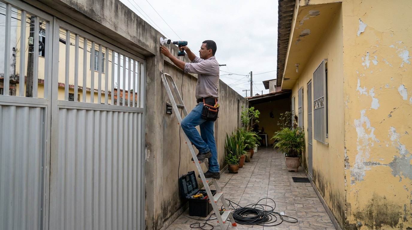 Passagem de cabeamento em Cascavel‑PR