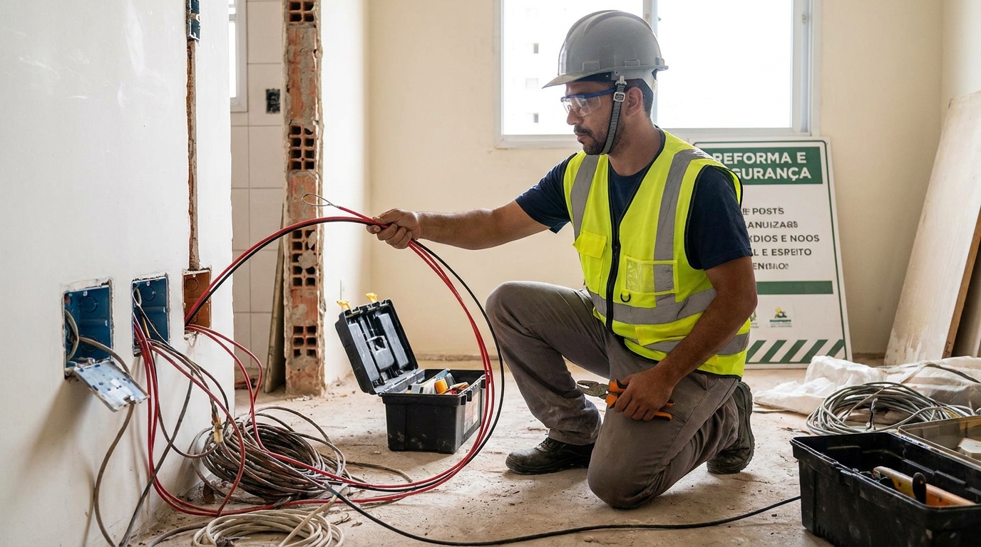 Substituição de fios antigos em Cascavel‑PR